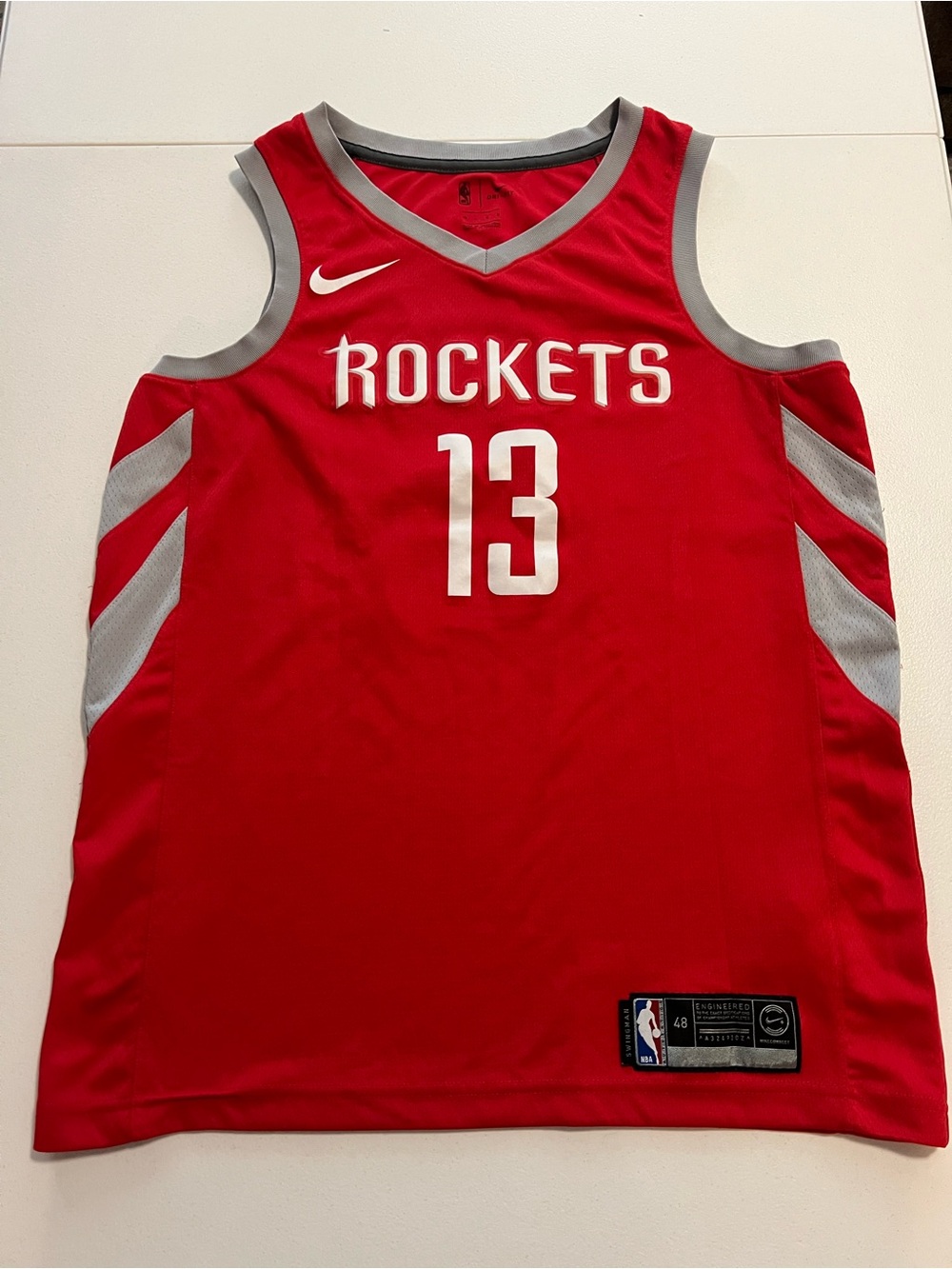 Nike Red Basketball Jersey with Gray Trim